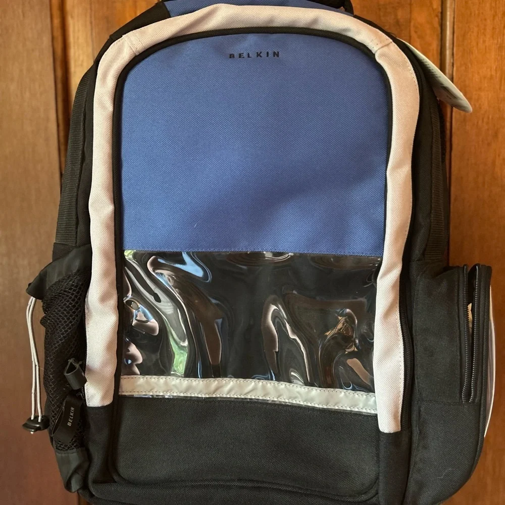 Belkin Black and Blue Backpack with Gray Highlights
